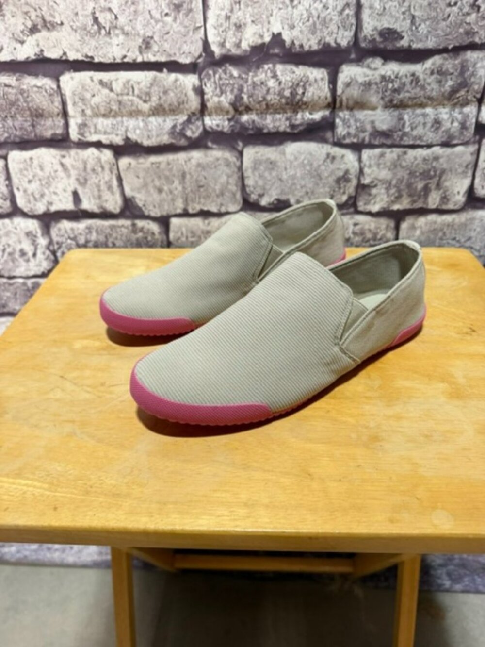 Lands End Beige Slip On Flats Size 9